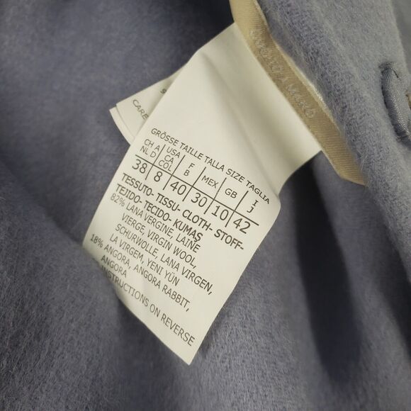 Max Mara SZ 8 Purple Lana Virgin Wool Angora Casual Career Long Lined Jacket - Picture 9 of 11